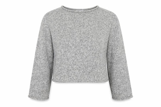 Zara Women Grey L Relaxed Knit Crew Neck Dolman Sleeve Jumper