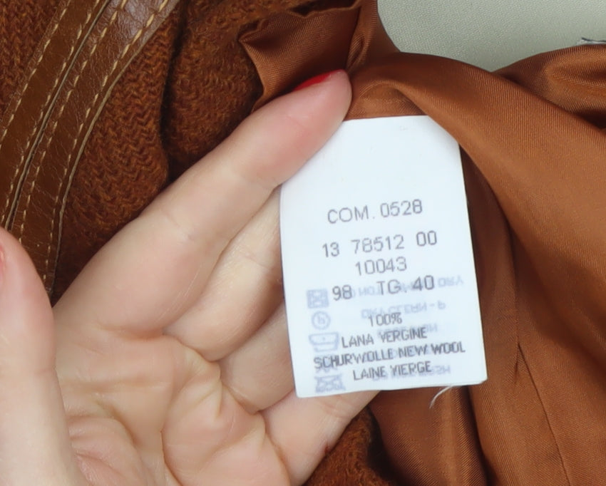 Henry Cotton's Women Brown Size 40 Virgin Wool Tailored Blazer Jacket