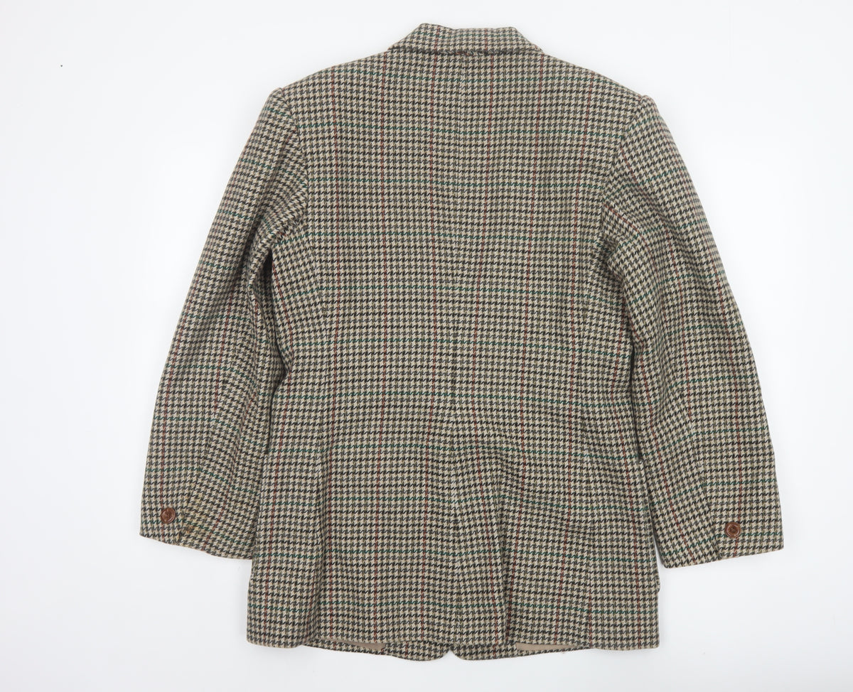 Modern Essentials Women’s Beige UK 12 Houndstooth Wool Blend Blazer