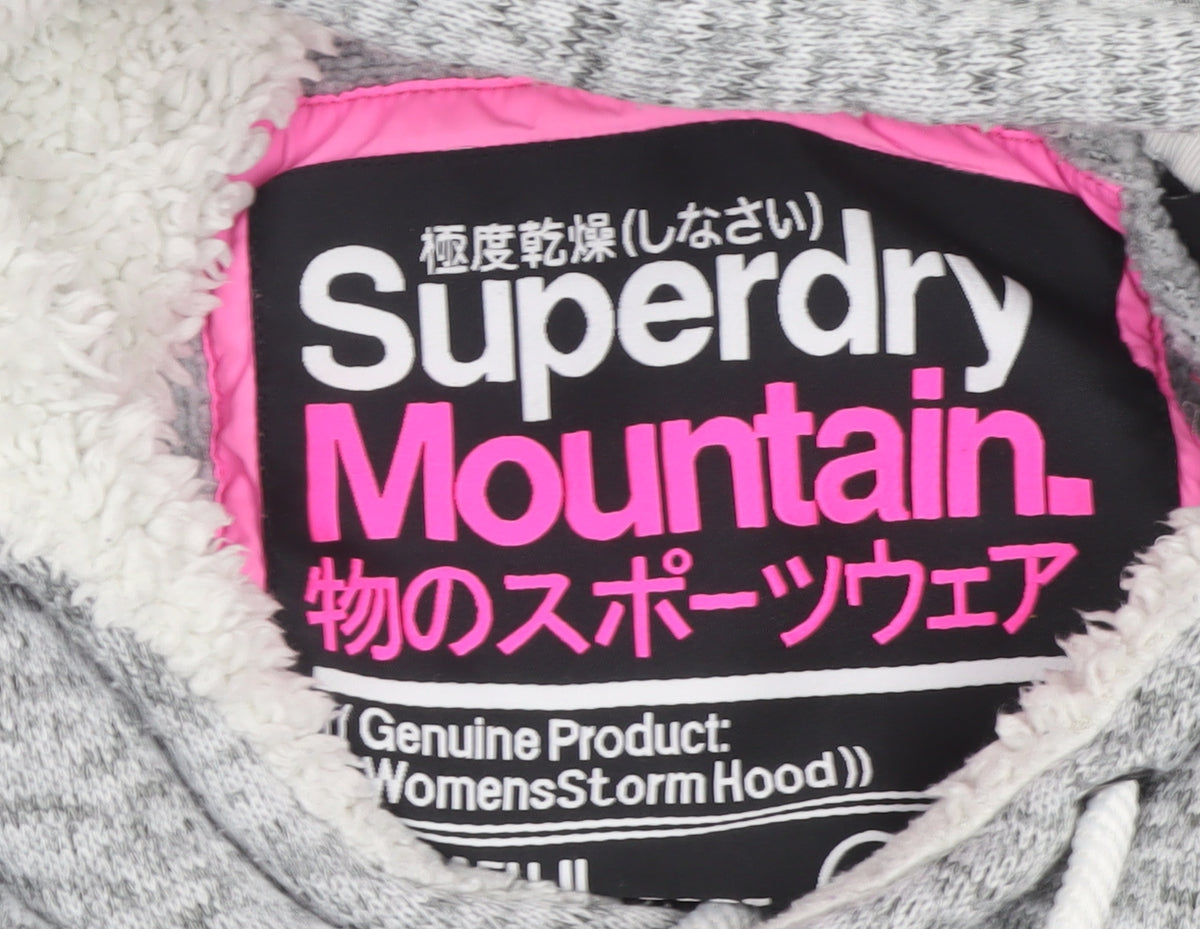 Superdry Mountain Women's Grey XL Sherpa Lined Pullover Hoodie