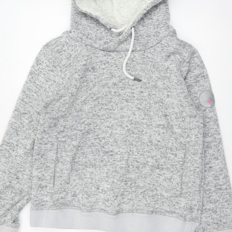Superdry Mountain Women's Grey XL Sherpa Lined Pullover Hoodie