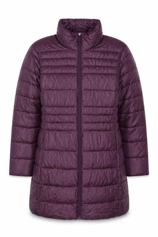Dorothy Perkins Women Purple UK 22 Quilted Puffer Jacket Zip