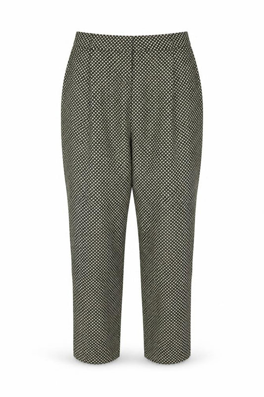 HUSH Women’s Multicoloured Geometric High Rise Tapered Ankle Trousers UK 10