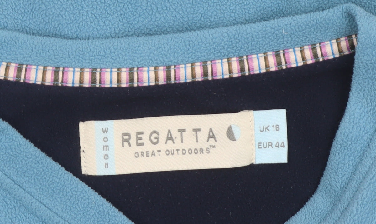 Regatta Women’s Blue UK 18 Basic V-Neck Fleece Long Sleeve Top