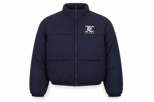 Juicy Couture Sport Women’s Blue XL Puffer Jacket Logo Full Zip