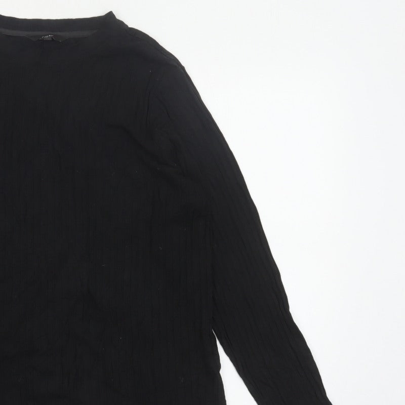 Next Women's Black UK 14 Long Sleeve Viscose Blouse