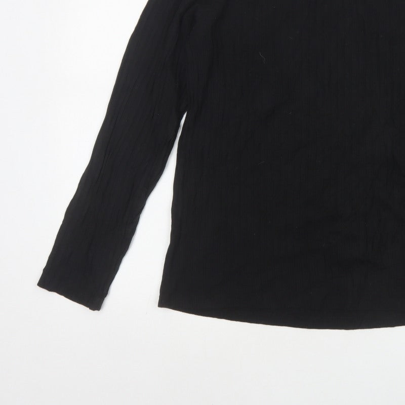 Next Women's Black UK 14 Long Sleeve Viscose Blouse