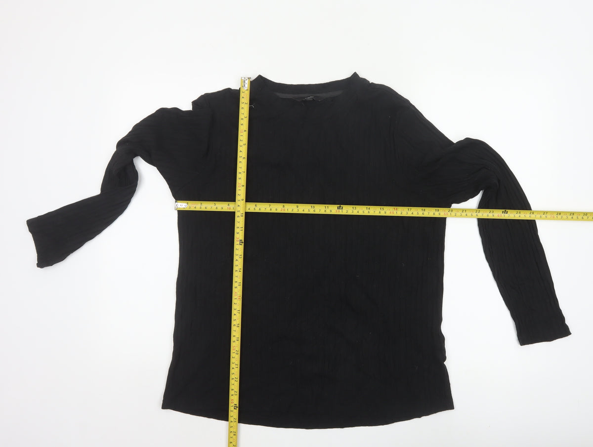 Next Women's Black UK 14 Long Sleeve Viscose Blouse