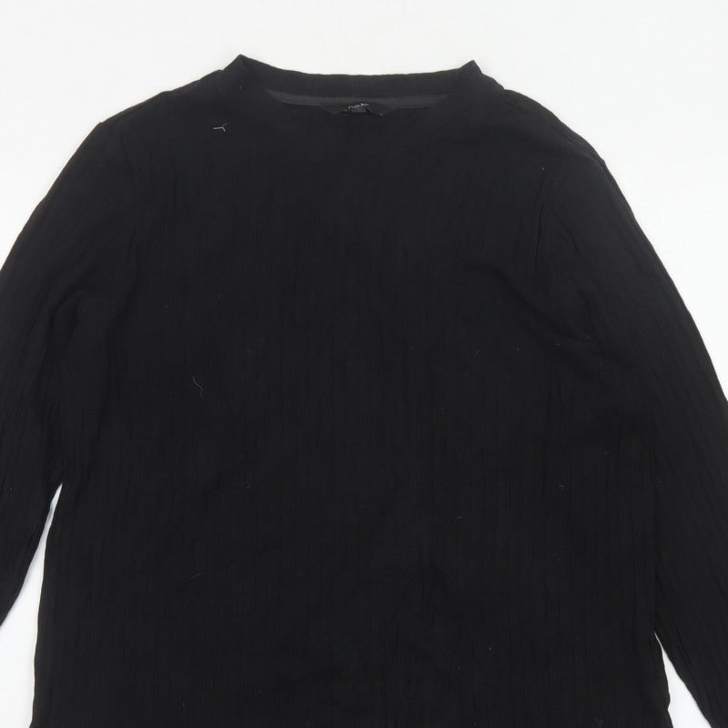 Next Women's Black UK 14 Long Sleeve Viscose Blouse