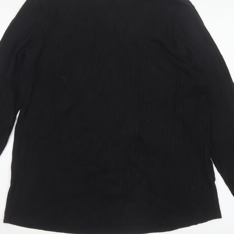 Next Women's Black UK 14 Long Sleeve Viscose Blouse