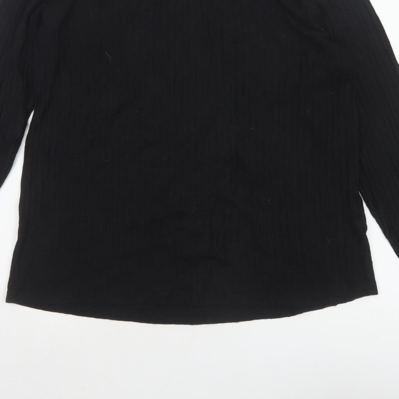 Next Women's Black UK 14 Long Sleeve Viscose Blouse