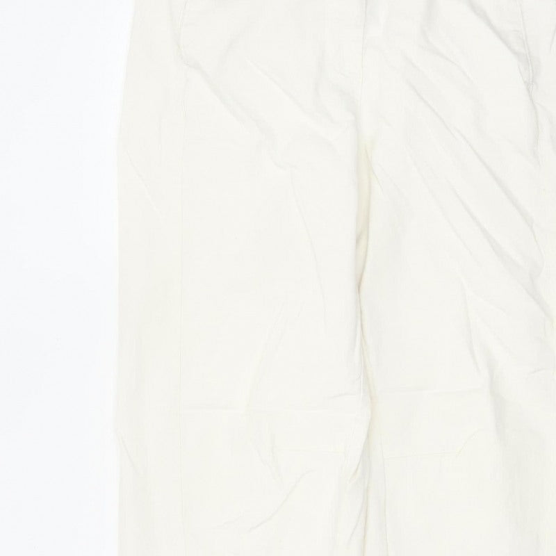 Marks & Spencer Women Ivory Size 12 Regular Tapered Trousers