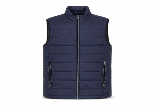 Zara Men Blue M Puffer Quilted Bodywarmer Gilet Zip Pockets