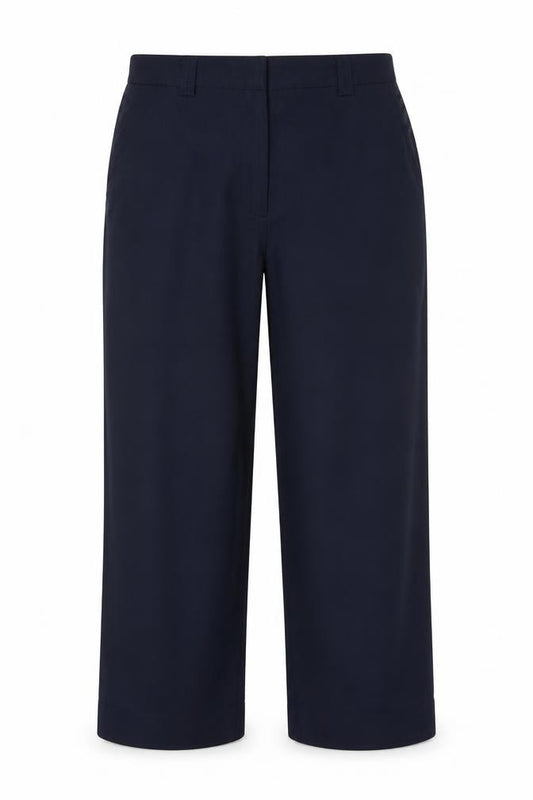 Joanna Hope Women’s Blue UK 16 Wide-Leg Trousers Elastic Waist Pockets
