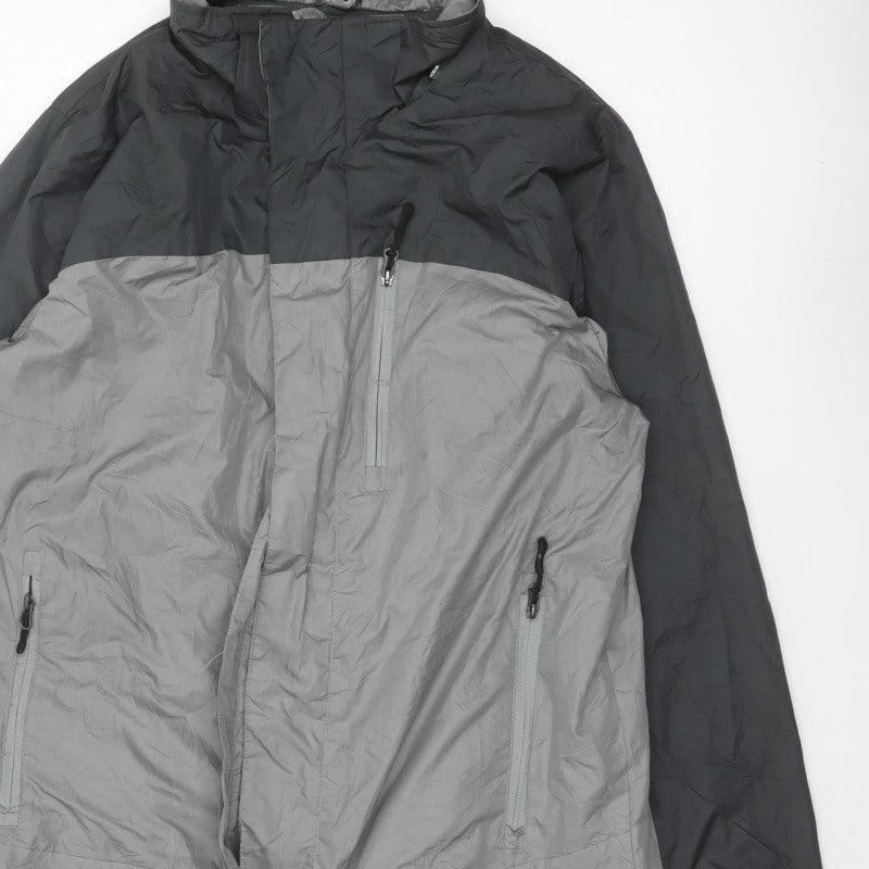 MC Champions Men's Grey M Windbreaker Jacket Hooded Full Zip