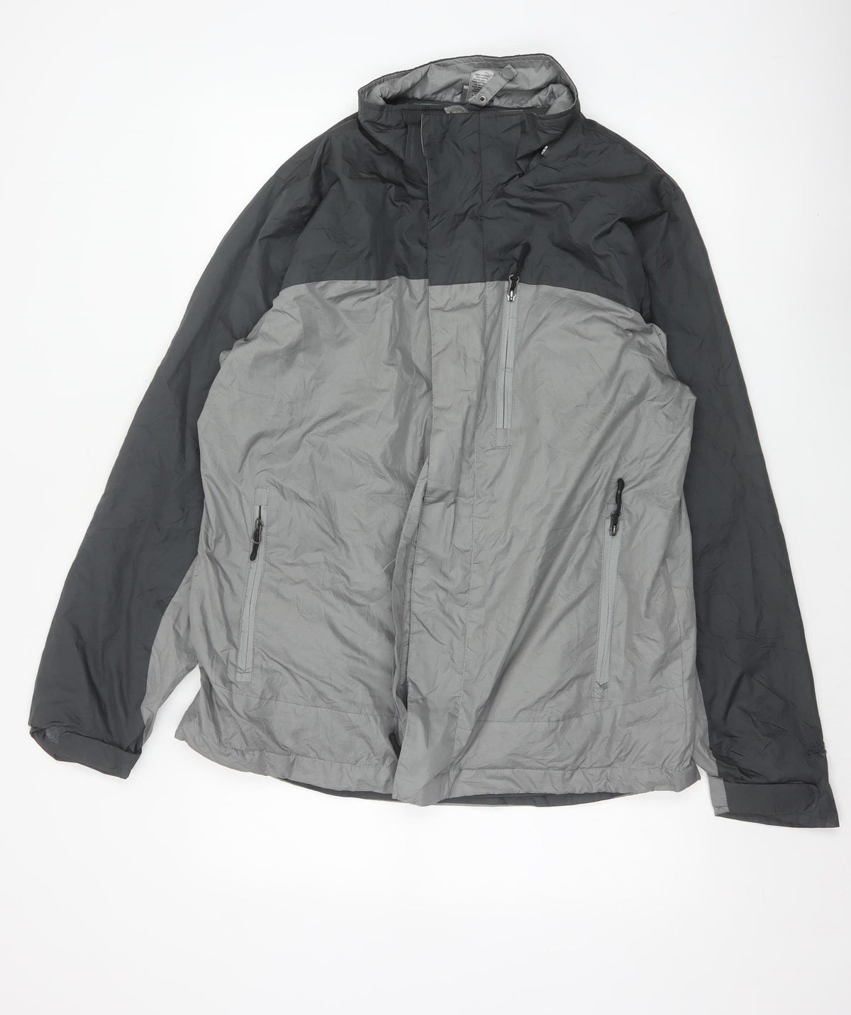 MC Champions Men's Grey M Windbreaker Jacket Hooded Full Zip