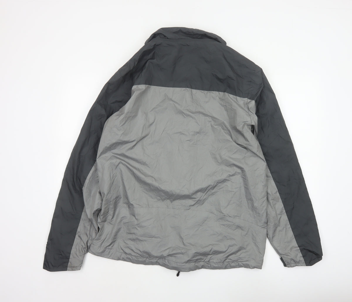 MC Champions Men's Grey M Windbreaker Jacket Hooded Full Zip