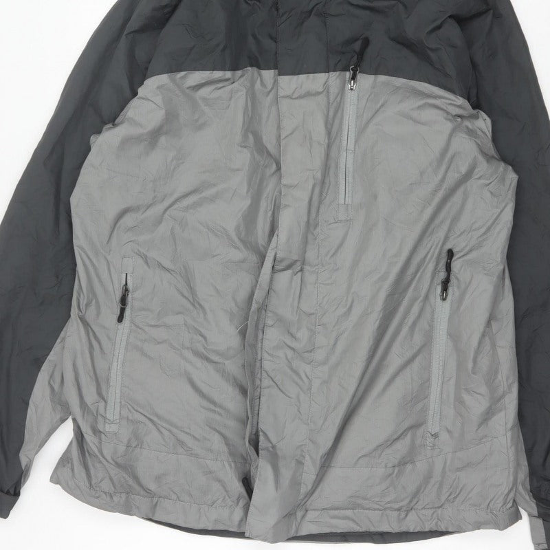 MC Champions Men's Grey M Windbreaker Jacket Hooded Full Zip