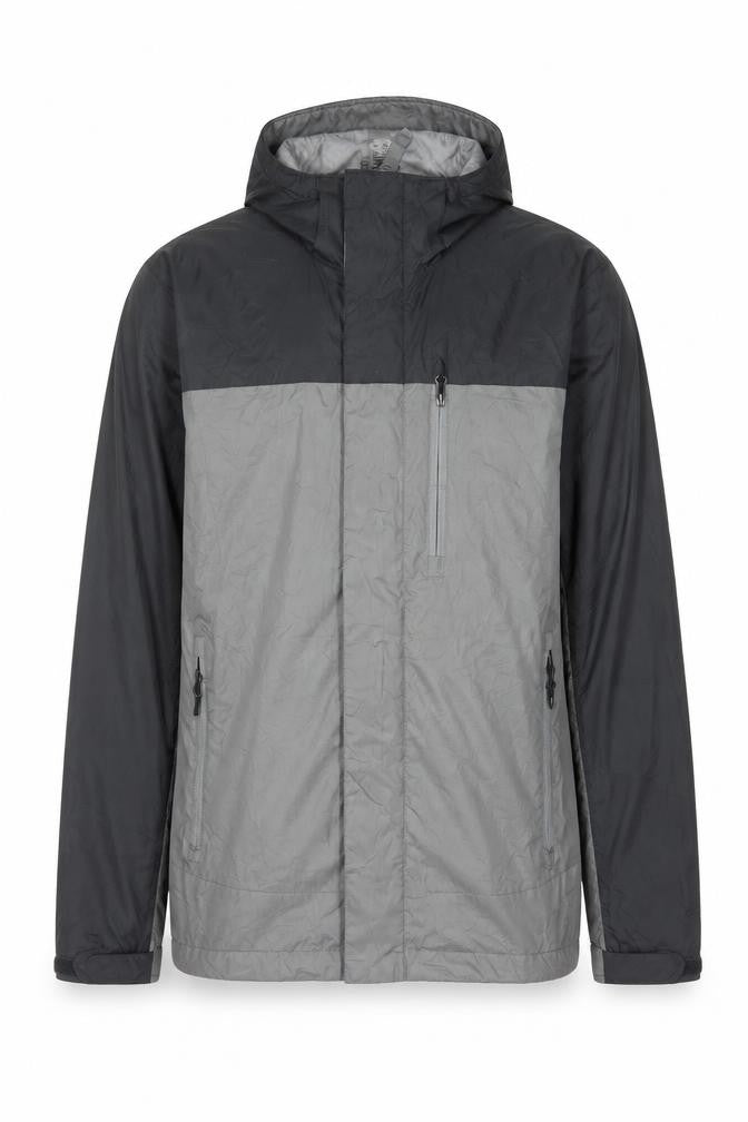 MC Champions Men's Grey M Windbreaker Jacket Hooded Full Zip