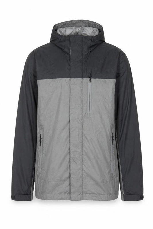 MC Champions Men's Grey M Windbreaker Jacket Hooded Full Zip