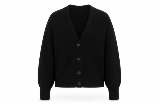 Hush Women’s Black M Wool Blend V-Neck Button Knit Cardigan