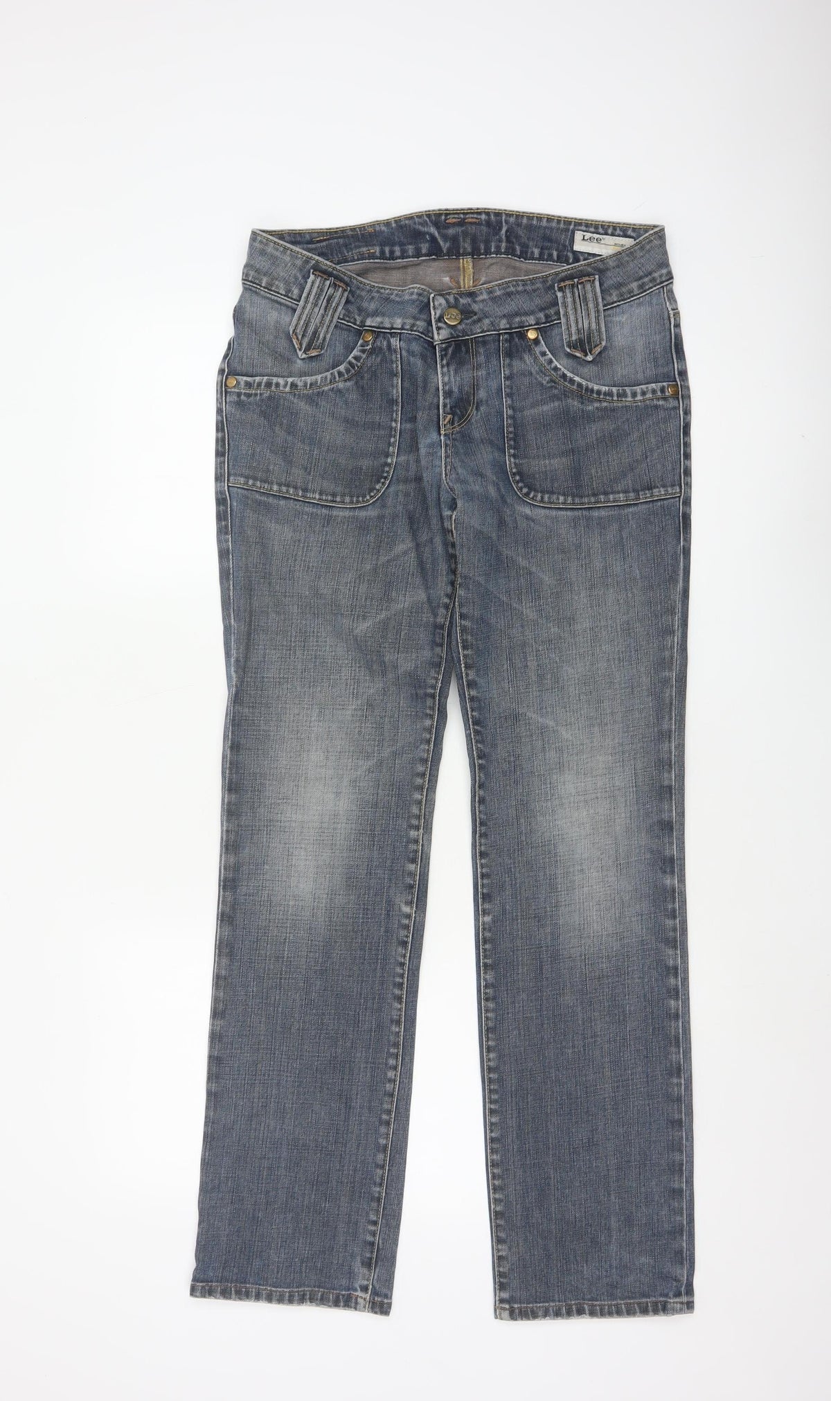 Lee Men's Blue W31 L31 Straight Regular Mid Rise Jeans