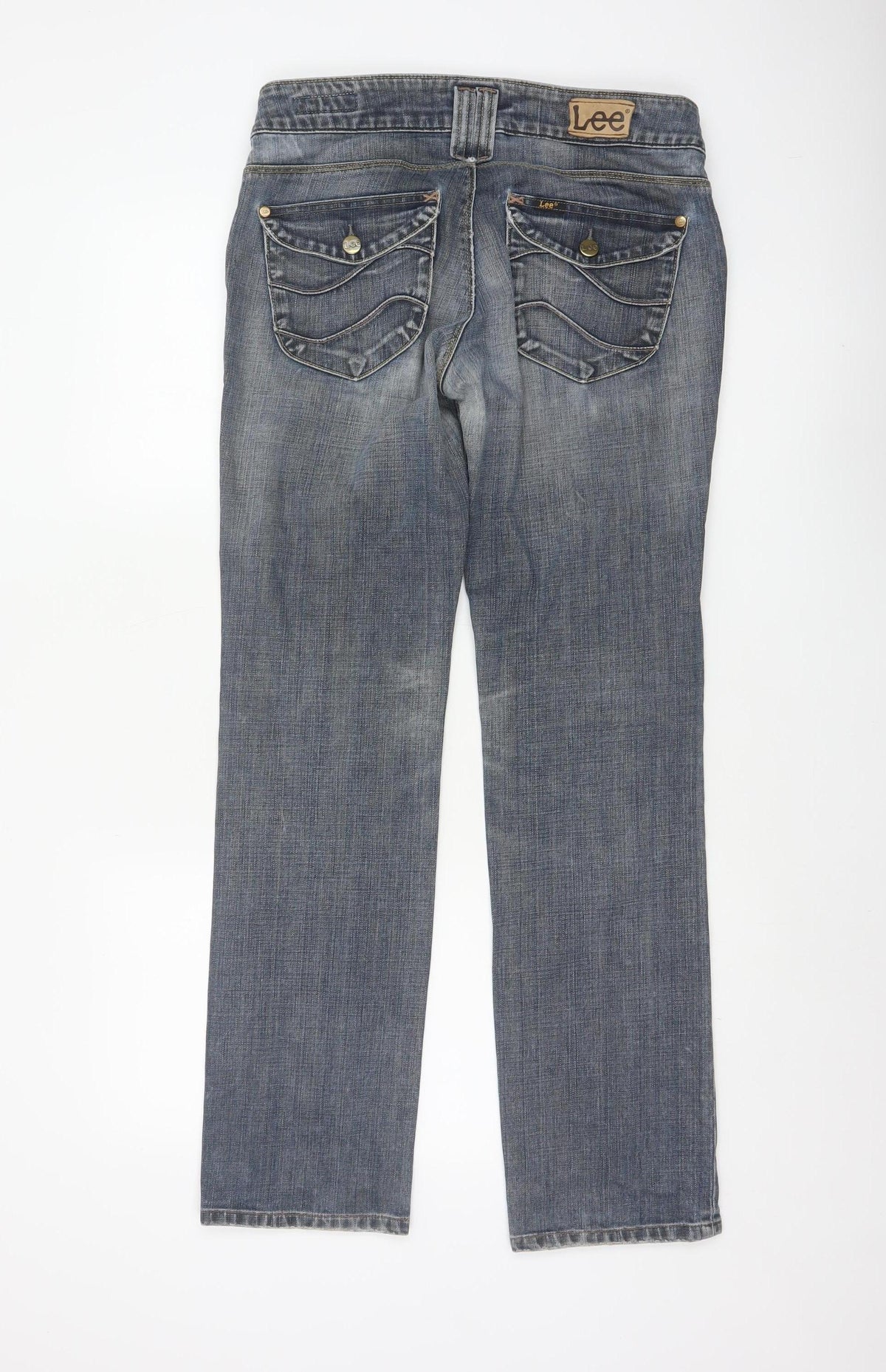 Lee Men's Blue W31 L31 Straight Regular Mid Rise Jeans