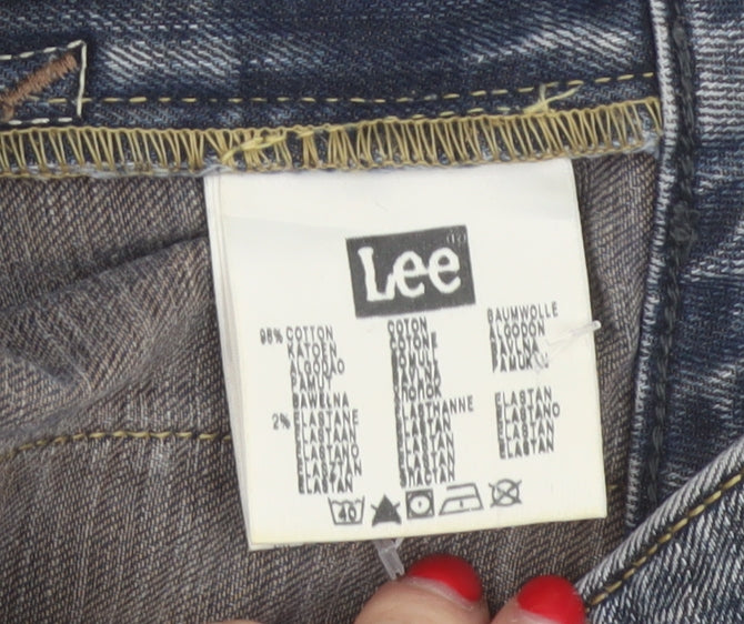 Lee Men's Blue W31 L31 Straight Regular Mid Rise Jeans