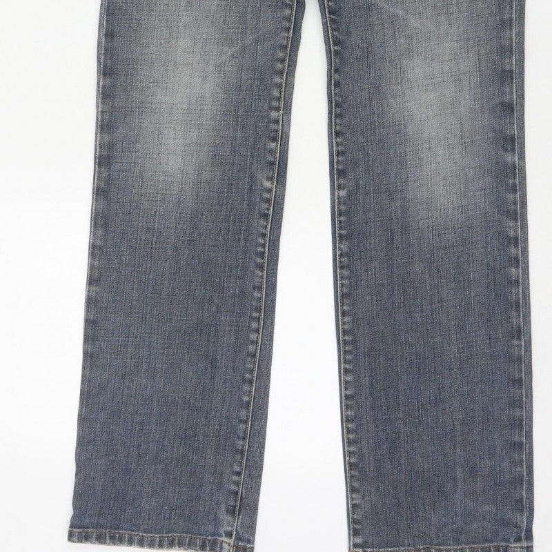 Lee Men's Blue W31 L31 Straight Regular Mid Rise Jeans