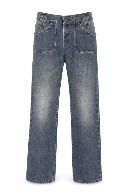 Lee Men's Blue W31 L31 Straight Regular Mid Rise Jeans