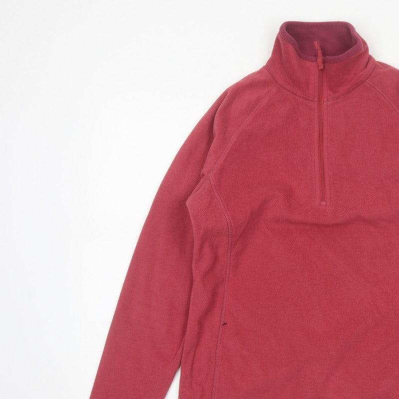 Mountain Warehouse Women’s Red UK 14 Fleece Half Zip Pullover Sweatshirt