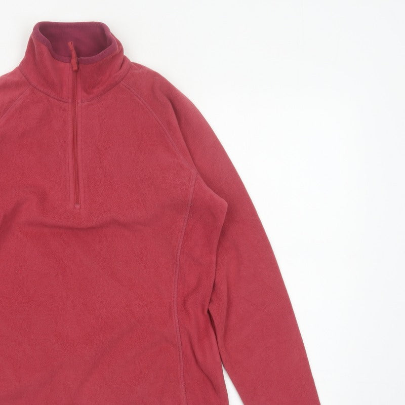 Mountain Warehouse Women’s Red UK 14 Fleece Half Zip Pullover Sweatshirt
