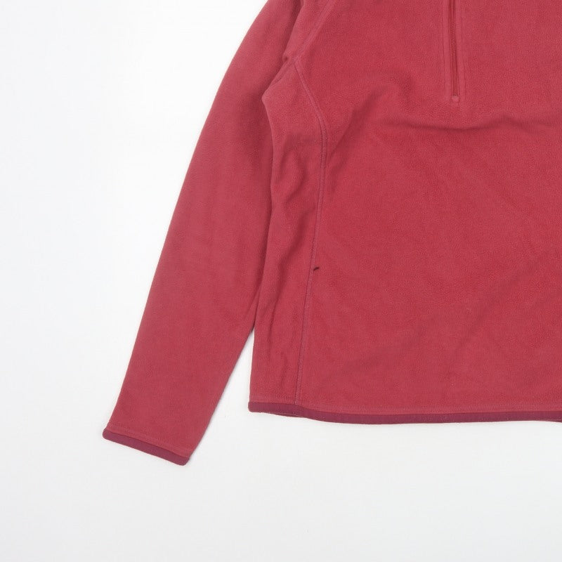 Mountain Warehouse Women’s Red UK 14 Fleece Half Zip Pullover Sweatshirt