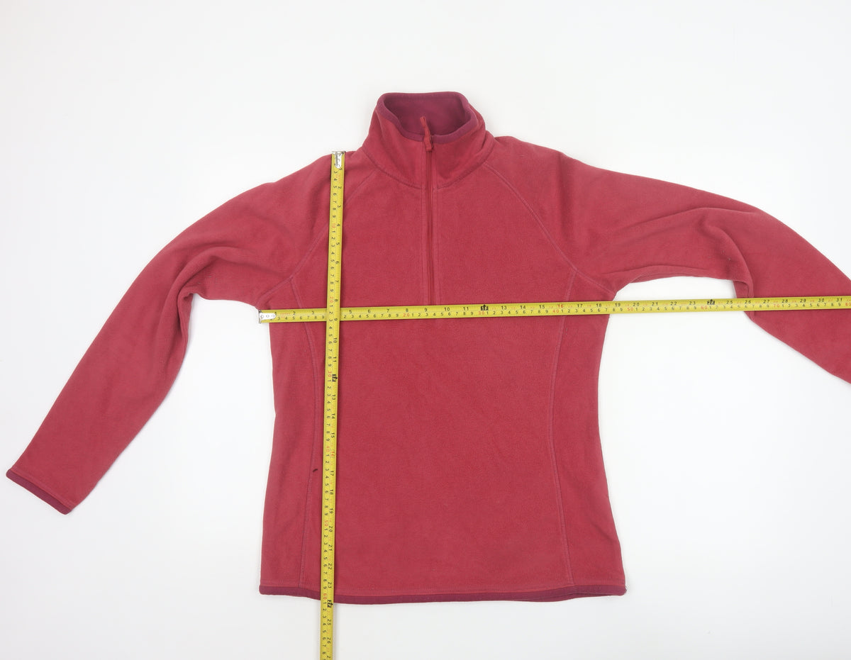 Mountain Warehouse Women’s Red UK 14 Fleece Half Zip Pullover Sweatshirt