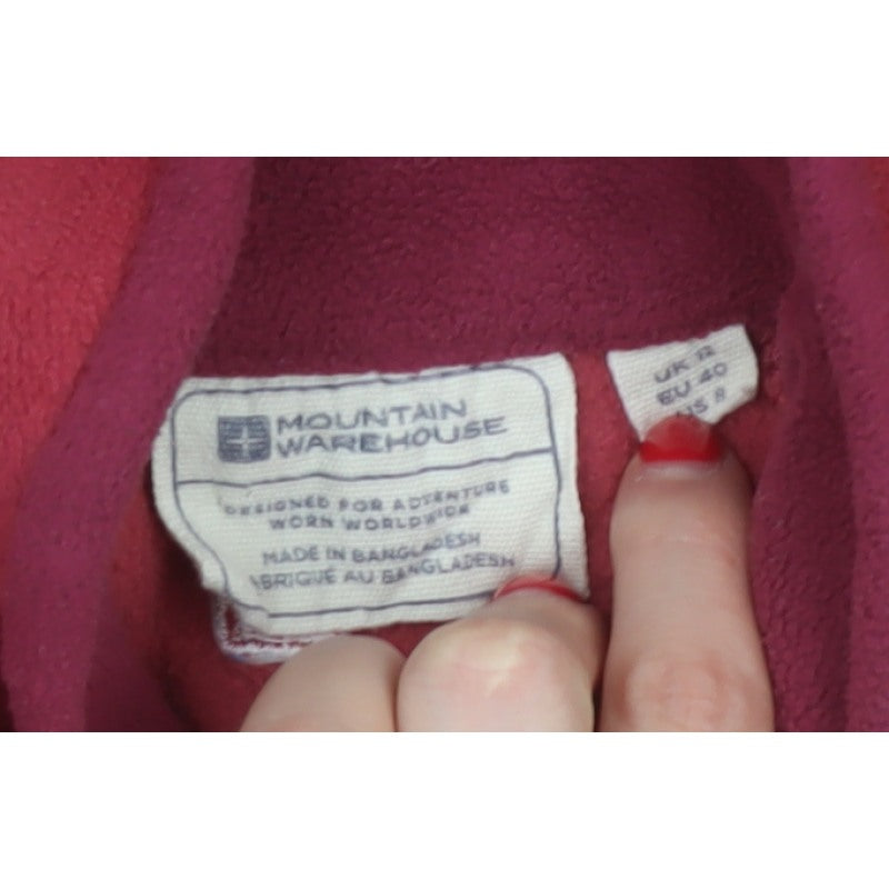 Mountain Warehouse Women’s Red UK 14 Fleece Half Zip Pullover Sweatshirt