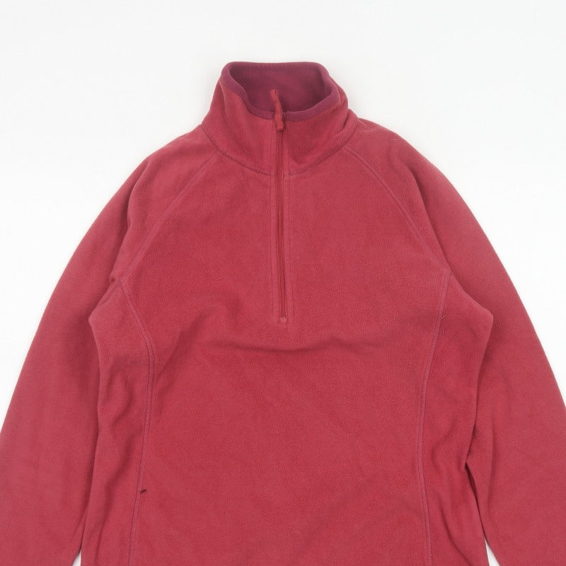 Mountain Warehouse Women’s Red UK 14 Fleece Half Zip Pullover Sweatshirt