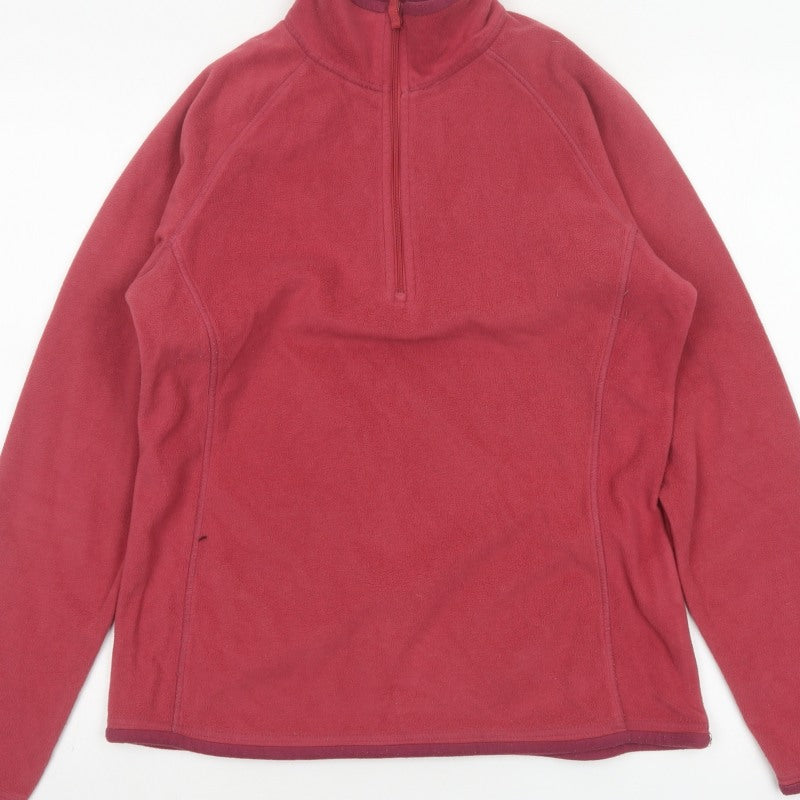 Mountain Warehouse Women’s Red UK 14 Fleece Half Zip Pullover Sweatshirt