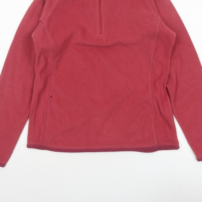 Mountain Warehouse Women’s Red UK 14 Fleece Half Zip Pullover Sweatshirt