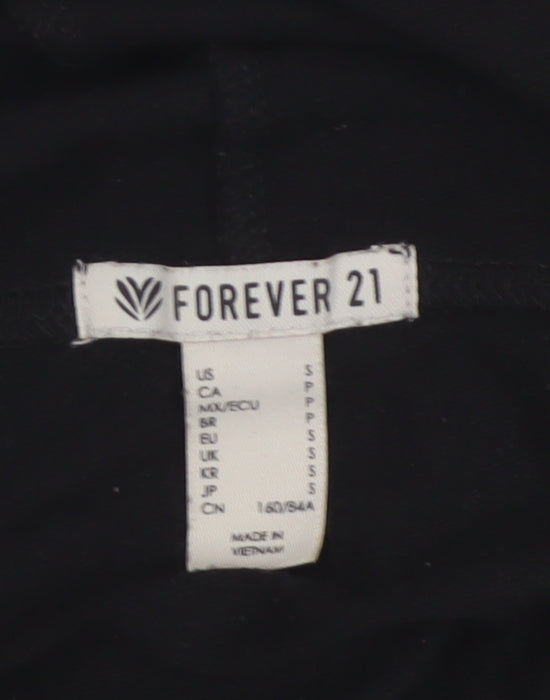 Forever 21 Women’s Black S Cropped Pullover Hoodie Drawstring