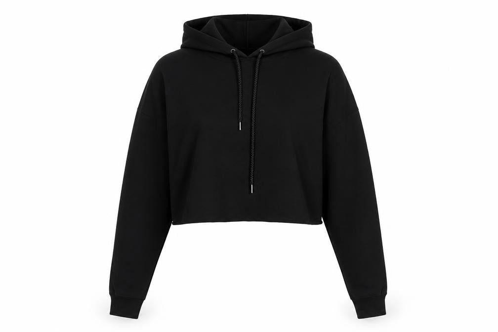 Forever 21 Women’s Black S Cropped Pullover Hoodie Drawstring