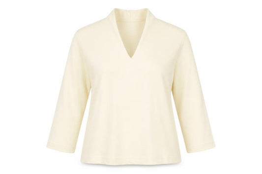 Emreco Women Yellow UK 14 V-Neck Bell Sleeve Knit Blouse