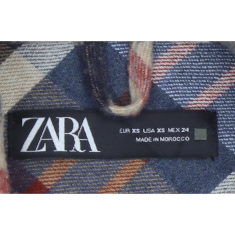 Zara Women’s Multicoloured Plaid Wool Blend Jacket XS Collared