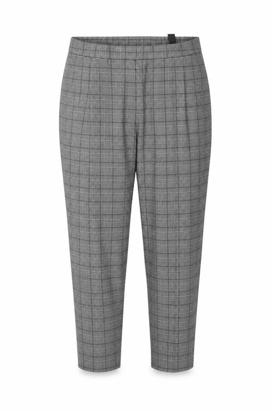 Marks and Spencer Women's Grey Check UK 24 Tapered Jogger Trousers