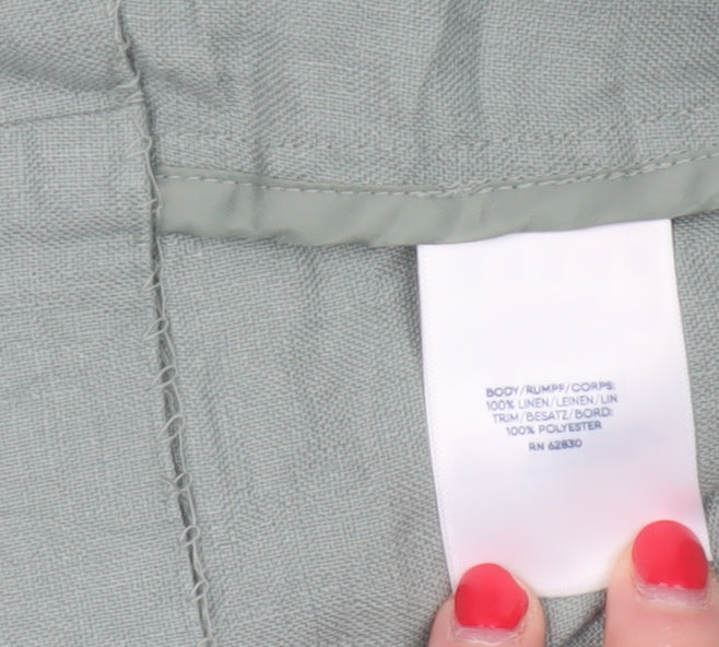 Lands' End Women's Green M Linen Tailored Single-Breasted Blazer