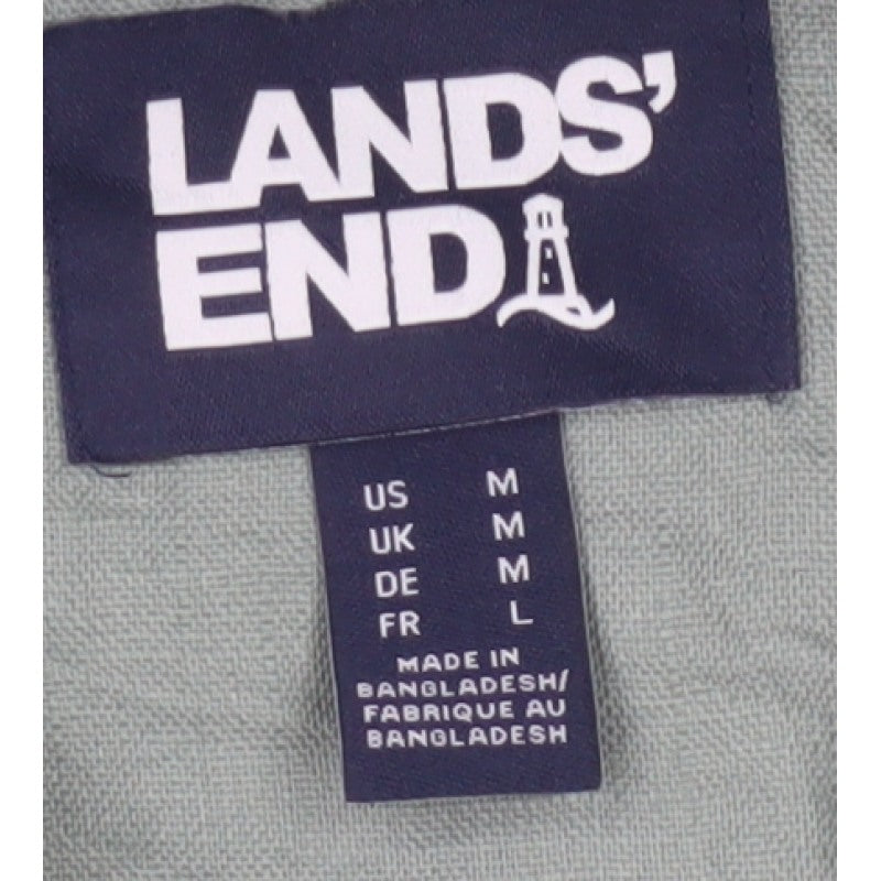 Lands' End Women's Green M Linen Tailored Single-Breasted Blazer