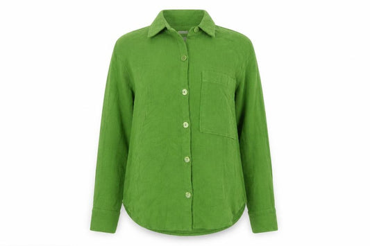 Abercrombie & Fitch Women Green S Oversized Cotton Button-Up Shirt
