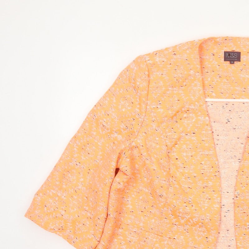 Marks and Spencer Women Orange Size 20 Open Kimono Jacket Textured