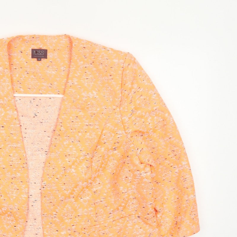 Marks and Spencer Women Orange Size 20 Open Kimono Jacket Textured