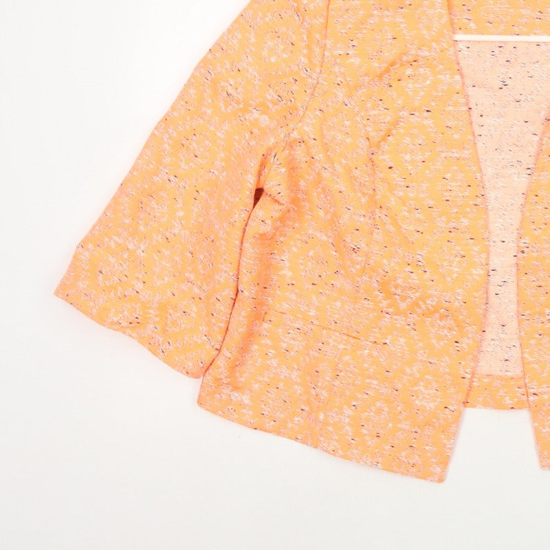 Marks and Spencer Women Orange Size 20 Open Kimono Jacket Textured