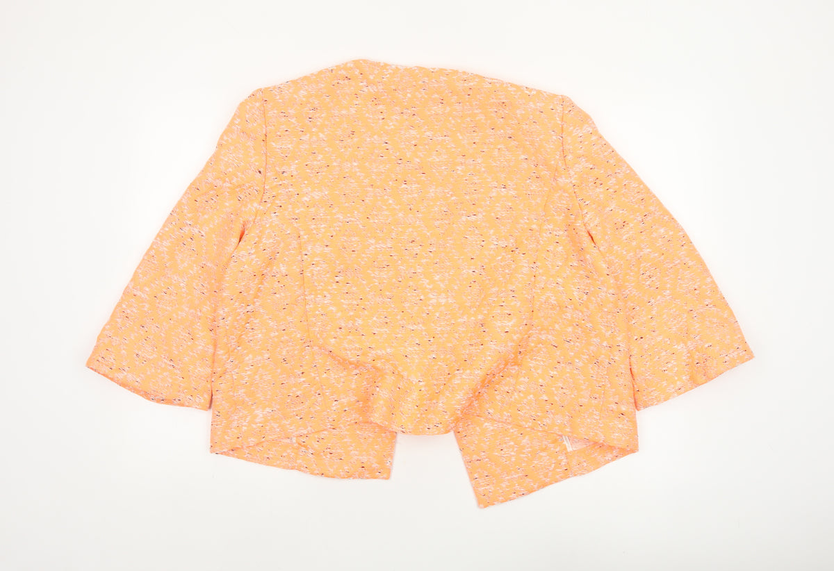 Marks and Spencer Women Orange Size 20 Open Kimono Jacket Textured